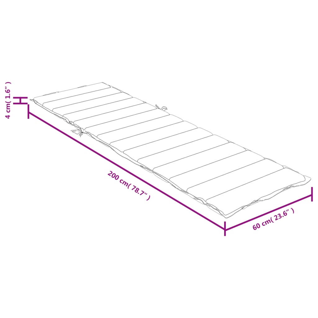Cuscino per Lettino Prendisole Grigio Scuro Mélange 200x60x4 cm | homemem39
