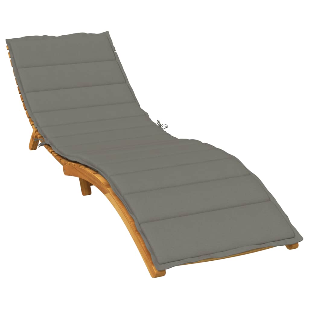 Cuscino per Lettino Prendisole Grigio Scuro Mélange 200x60x4 cm | homemem39
