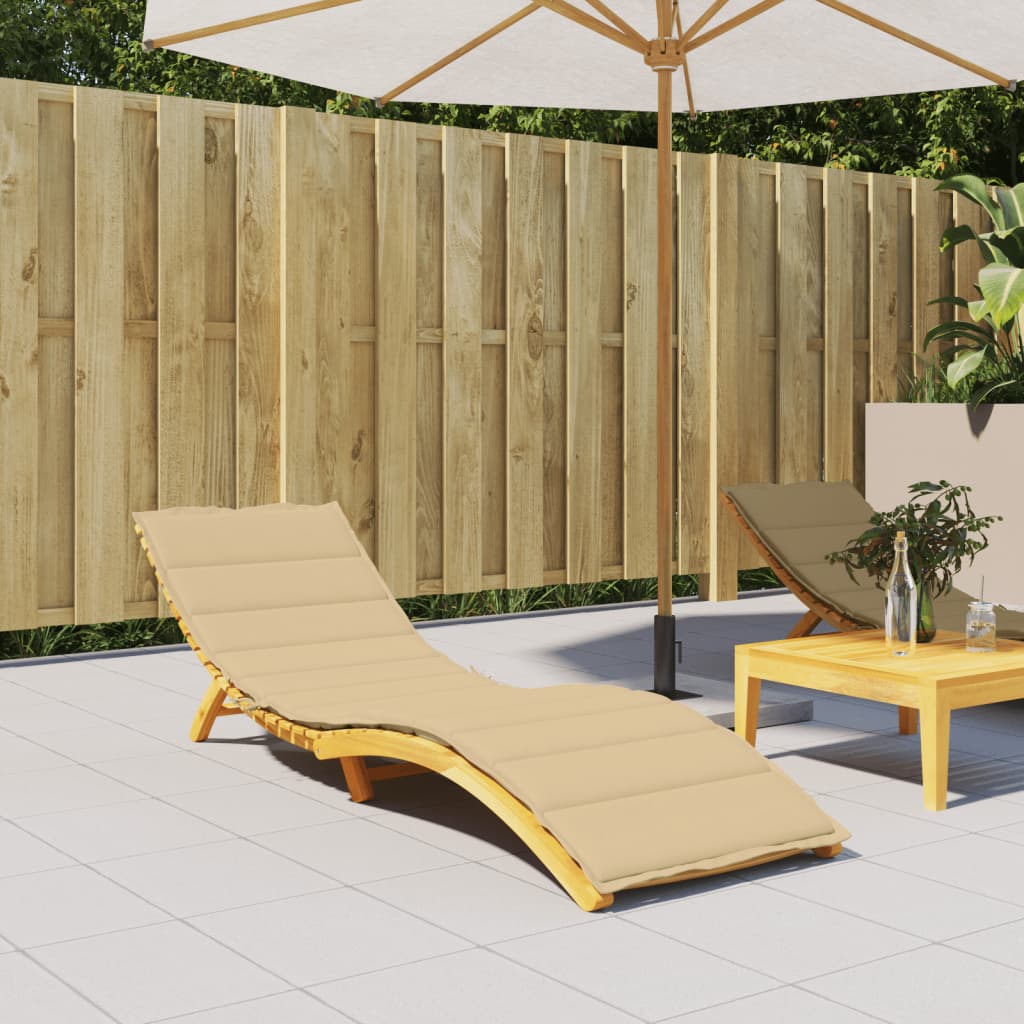 Cuscino per Lettino Prendisole Beige Mélange 200x60x4cm Tessuto | homemem39