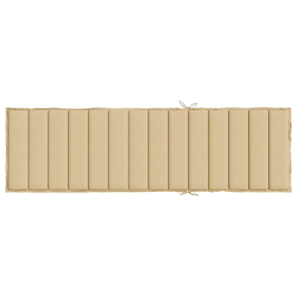 Cuscino per Lettino Prendisole Beige Mélange 200x60x4cm Tessuto | homemem39