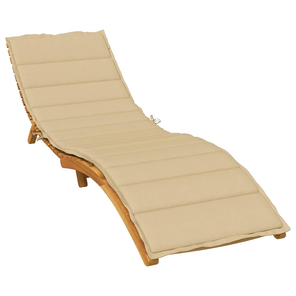 Cuscino per Lettino Prendisole Beige Mélange 200x60x4cm Tessuto | homemem39