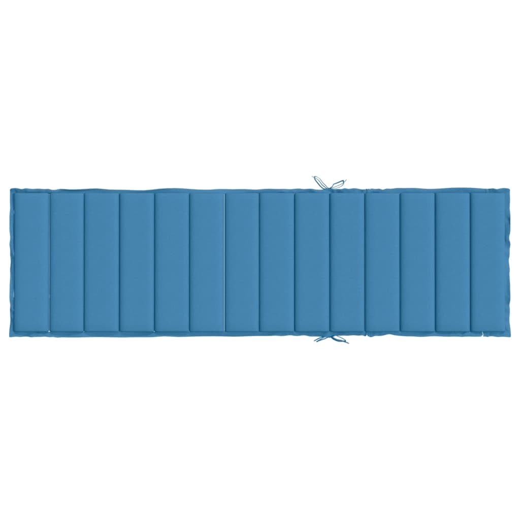 Cuscino per Lettino Prendisole Blu Mélange 200x60x4 cm Tessuto | homemem39