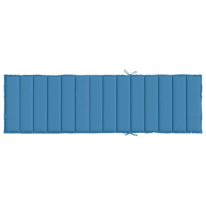 Cuscino per Lettino Prendisole Blu Mélange 200x60x4 cm Tessuto | homemem39