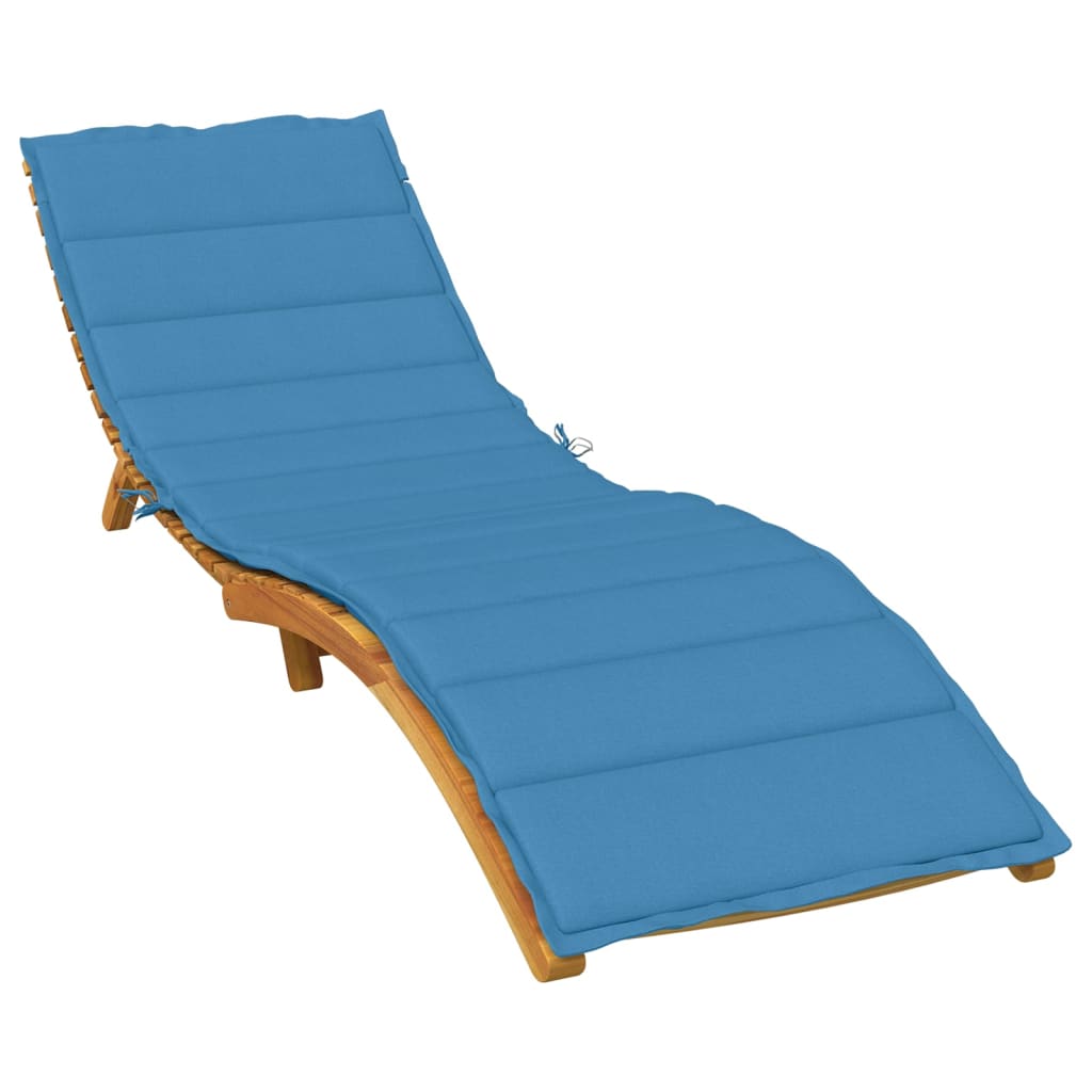 Cuscino per Lettino Prendisole Blu Mélange 200x60x4 cm Tessuto | homemem39