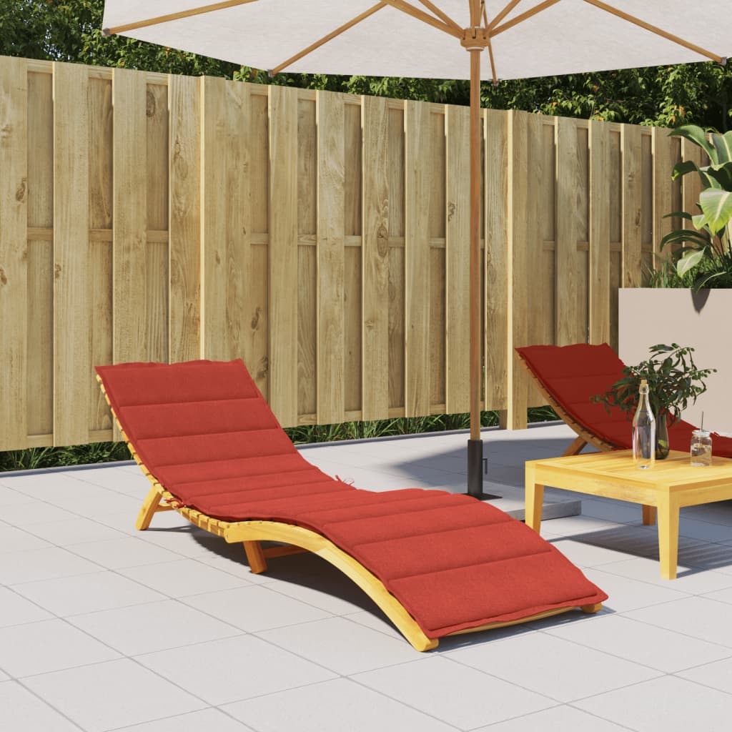 Cuscino per Lettino Prendisole Rosso Mélange 200x60x4cm Tessuto | homemem39