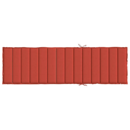 Cuscino per Lettino Prendisole Rosso Mélange 200x60x4cm Tessuto | homemem39