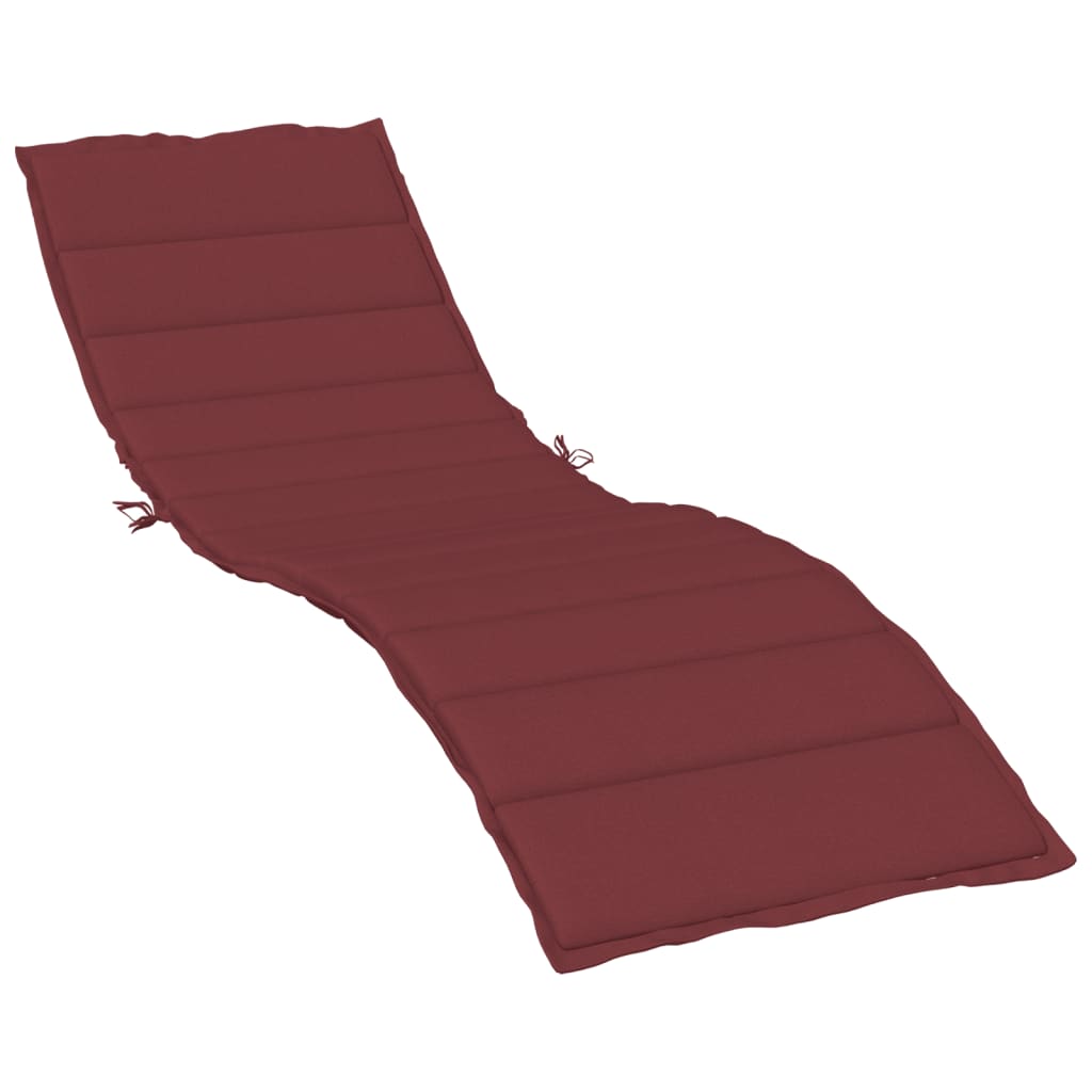 Cuscino per Lettino Prendisole Rosso Vino Mélange 200x60x4 cm | homemem39