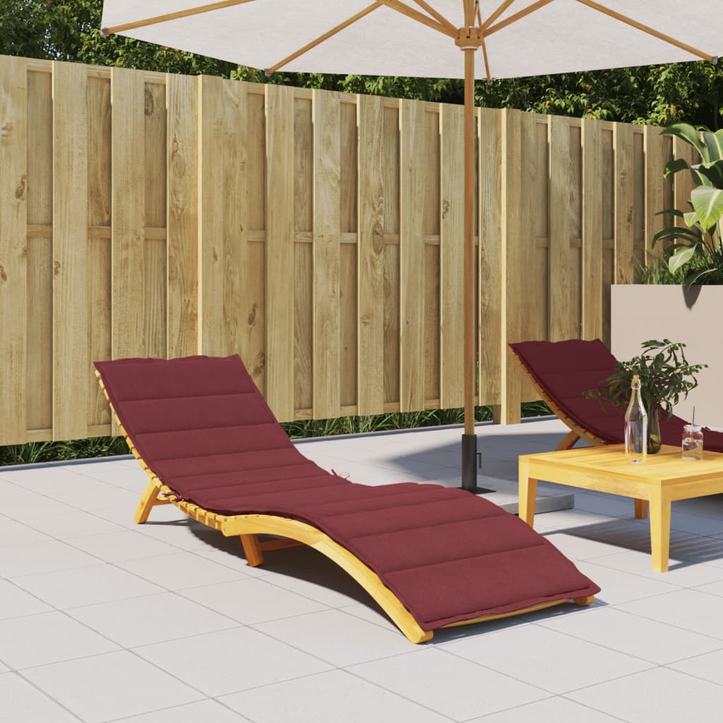 Cuscino per Lettino Prendisole Rosso Vino Mélange 200x60x4 cm | homemem39