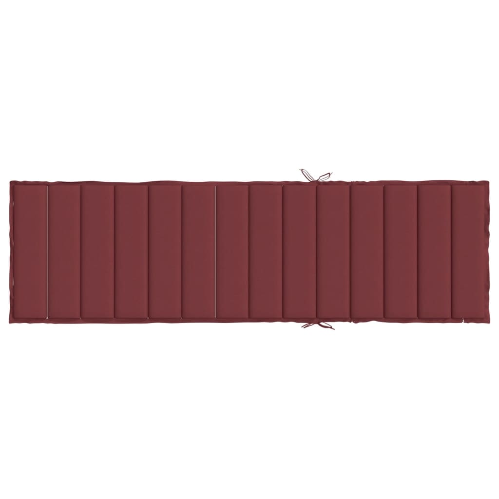 Cuscino per Lettino Prendisole Rosso Vino Mélange 200x60x4 cm | homemem39
