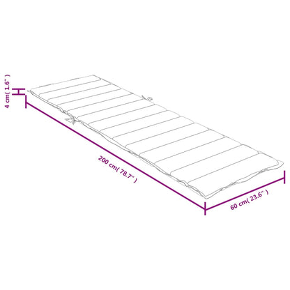 Cuscino per Lettino Prendisole Rosso Vino Mélange 200x60x4 cm | homemem39