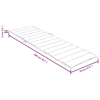Cuscino per Lettino Prendisole Antracite Mélange 200x70x4 cm | homemem39