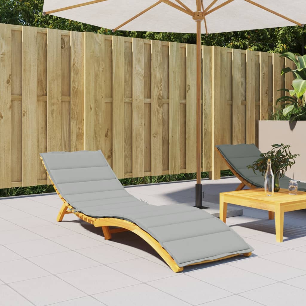 Cuscino per Lettino Prendisole Grigio Chiaro Mélange 200x70x4cm | homemem39