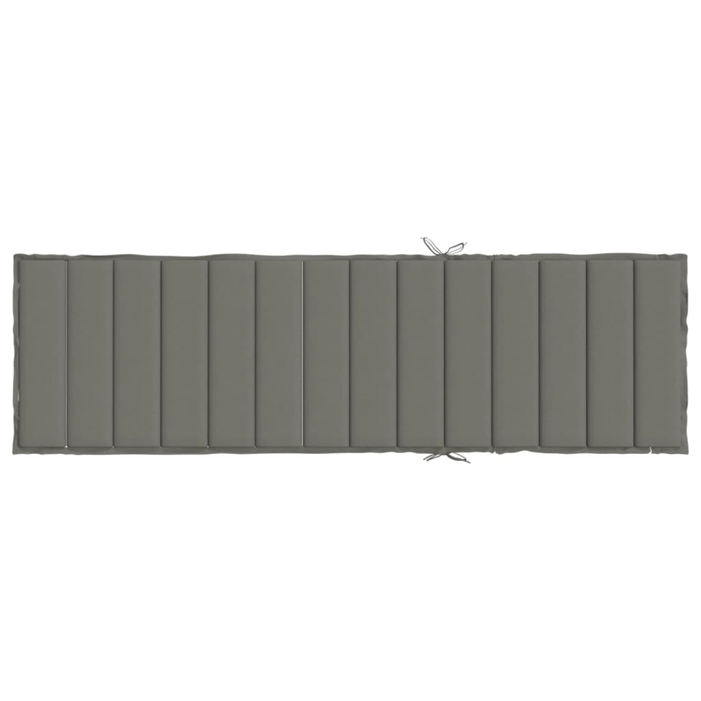 Cuscino per Lettino Prendisole Grigio Scuro Mélange 200x70x4cm | homemem39