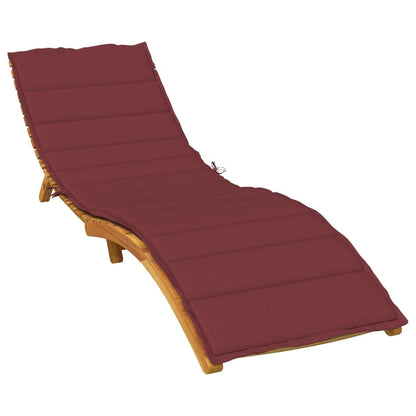 Cuscino per Lettino Prendisole Rosso Vino Mélange 200x70x4cm | homemem39