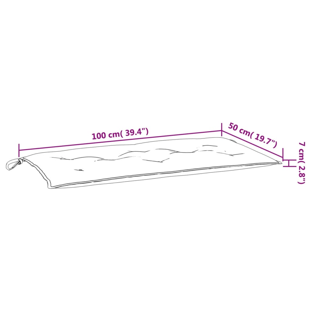 Cuscino Panca Giardino Grigio Chiaro Mélange 100x50x7cm Tessuto | homemem39