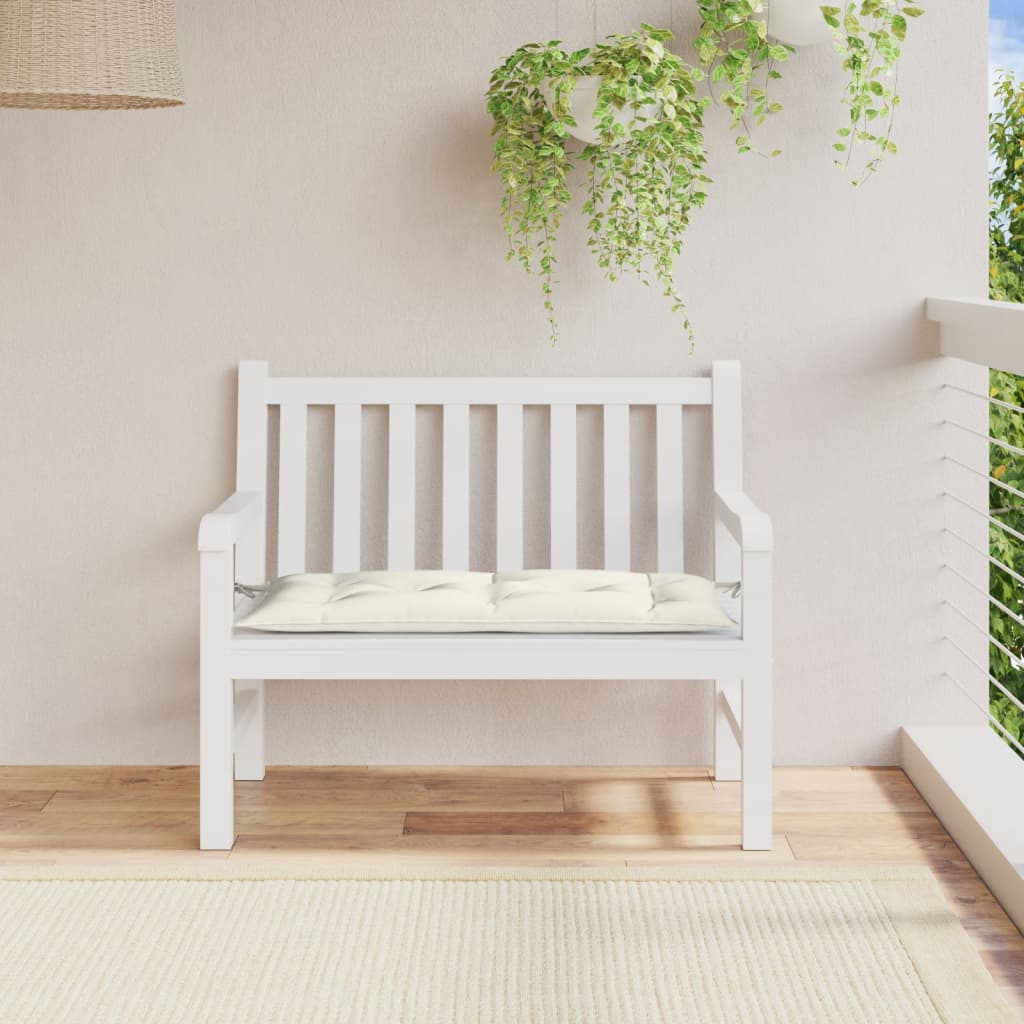Cuscino Panca Giardino Crema Mélange 100x50x7 cm Tessuto | homemem39