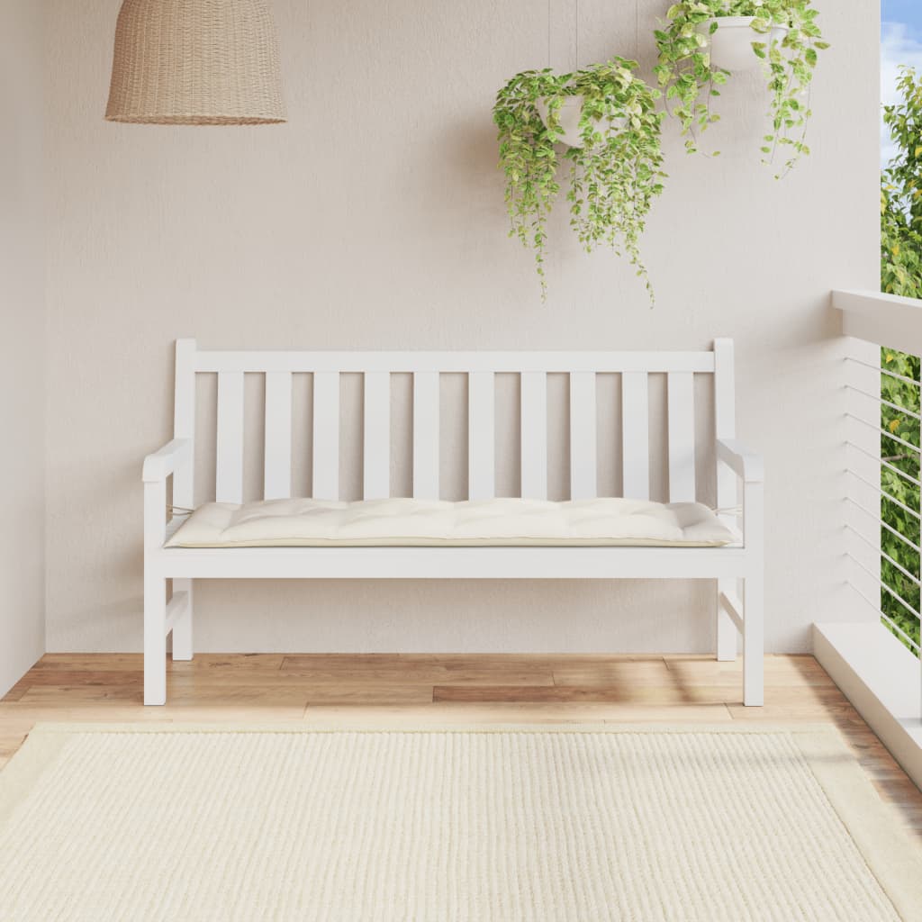 Cuscino per Panca da Giardino Crema Mélange 150x50x7 cm Tessuto | homemem39