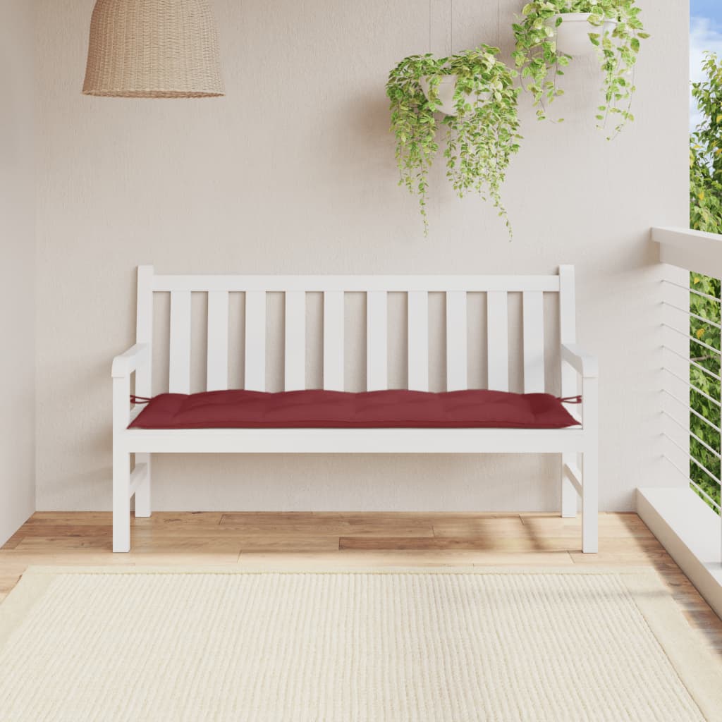 Cuscino Panca da Giardino Rosso Vino Mélange 150x50x7cm Tessuto | homemem39