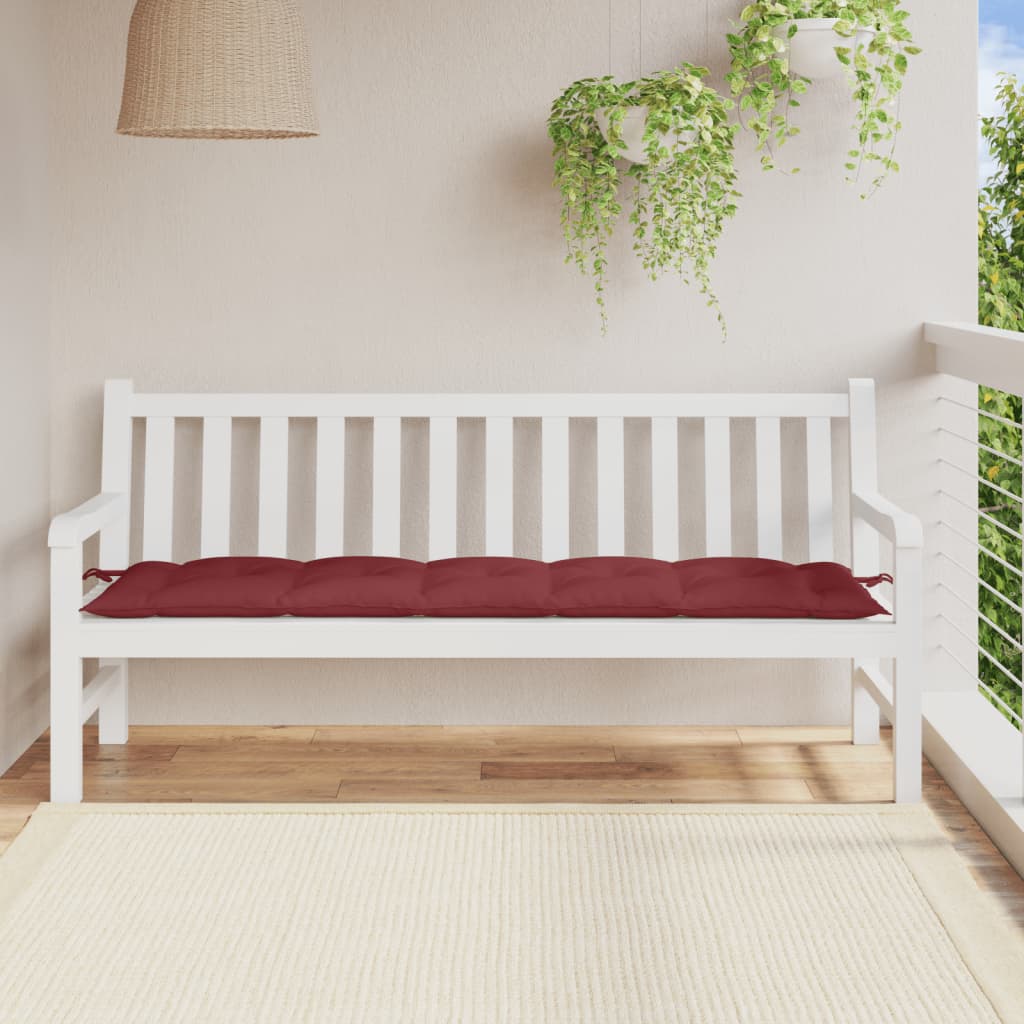 Cuscino Panca da Giardino Rosso Vino Mélange 180x50x7cm Tessuto | homemem39