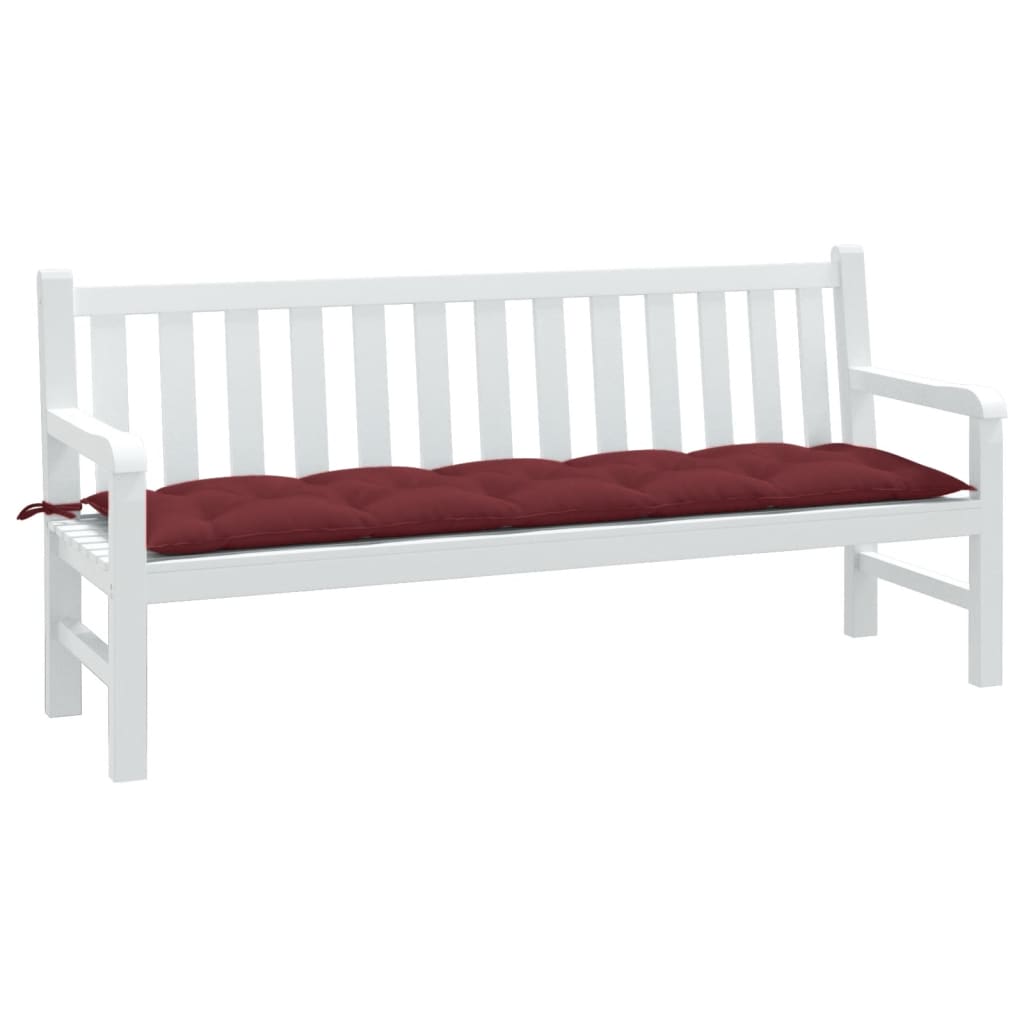 Cuscino Panca da Giardino Rosso Vino Mélange 180x50x7cm Tessuto | homemem39