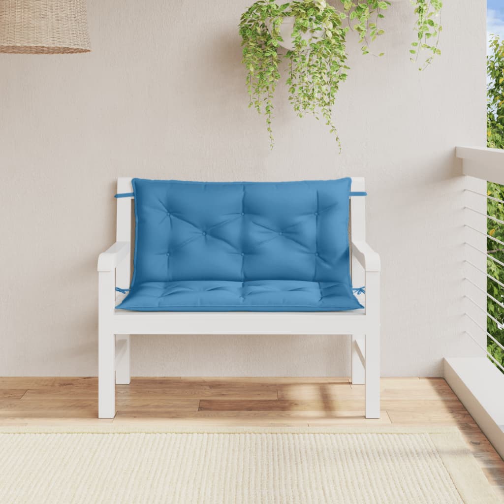 Cuscini Panca Giardino 2pz Blu Mélange 100x50x7cm Tessuto | homemem39