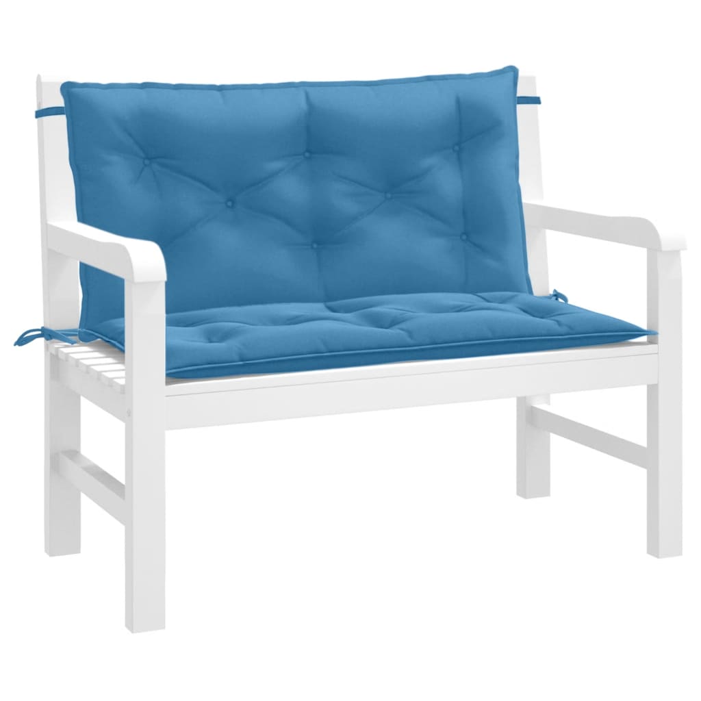 Cuscini Panca Giardino 2pz Blu Mélange 100x50x7cm Tessuto | homemem39