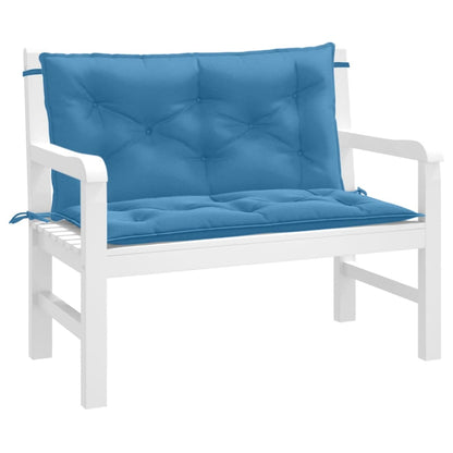 Cuscini Panca Giardino 2pz Blu Mélange 100x50x7cm Tessuto | homemem39