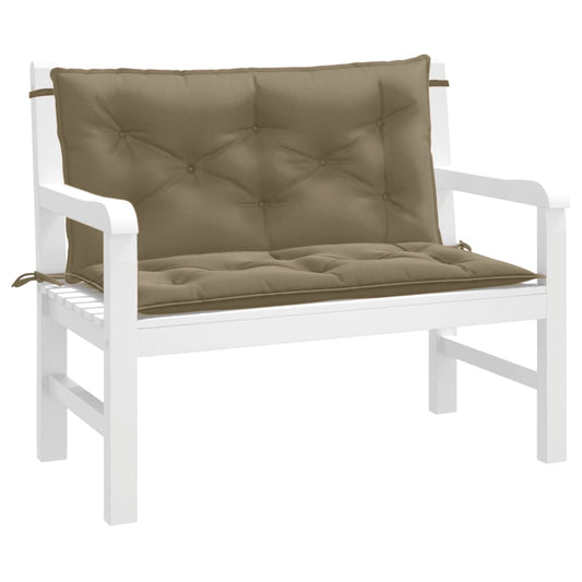 Cuscini Panca Giardino 2pz Tortora Mélange 100x50x7cm Tessuto | homemem39