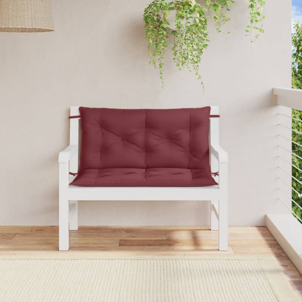 Cuscini Panca Giardino 2pz Rosso Vino Mélange 100x50x7cm | homemem39