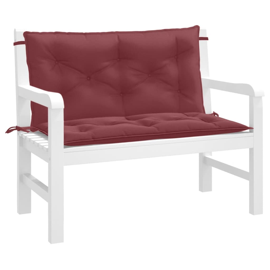 Cuscini Panca Giardino 2pz Rosso Vino Mélange 100x50x7cm | homemem39