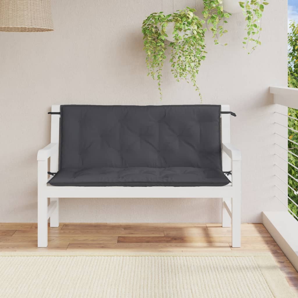 Cuscini Panca Giardino 2pz Antracite Mélange 120x50x7cm Tessuto | homemem39
