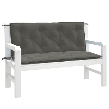 Cuscini Panca Giardino 2pz Grigio Scuro Mélange 120x50x7 cm | homemem39