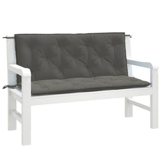Cuscini Panca Giardino 2pz Grigio Scuro Mélange 120x50x7 cm | homemem39