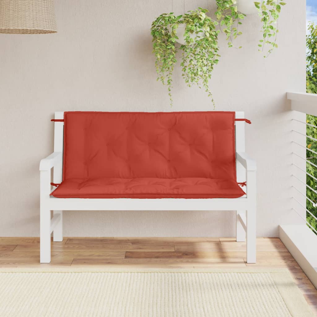Cuscini Panca Giardino 2pz Rosso Mélange 120x50x7 cm Tessuto | homemem39
