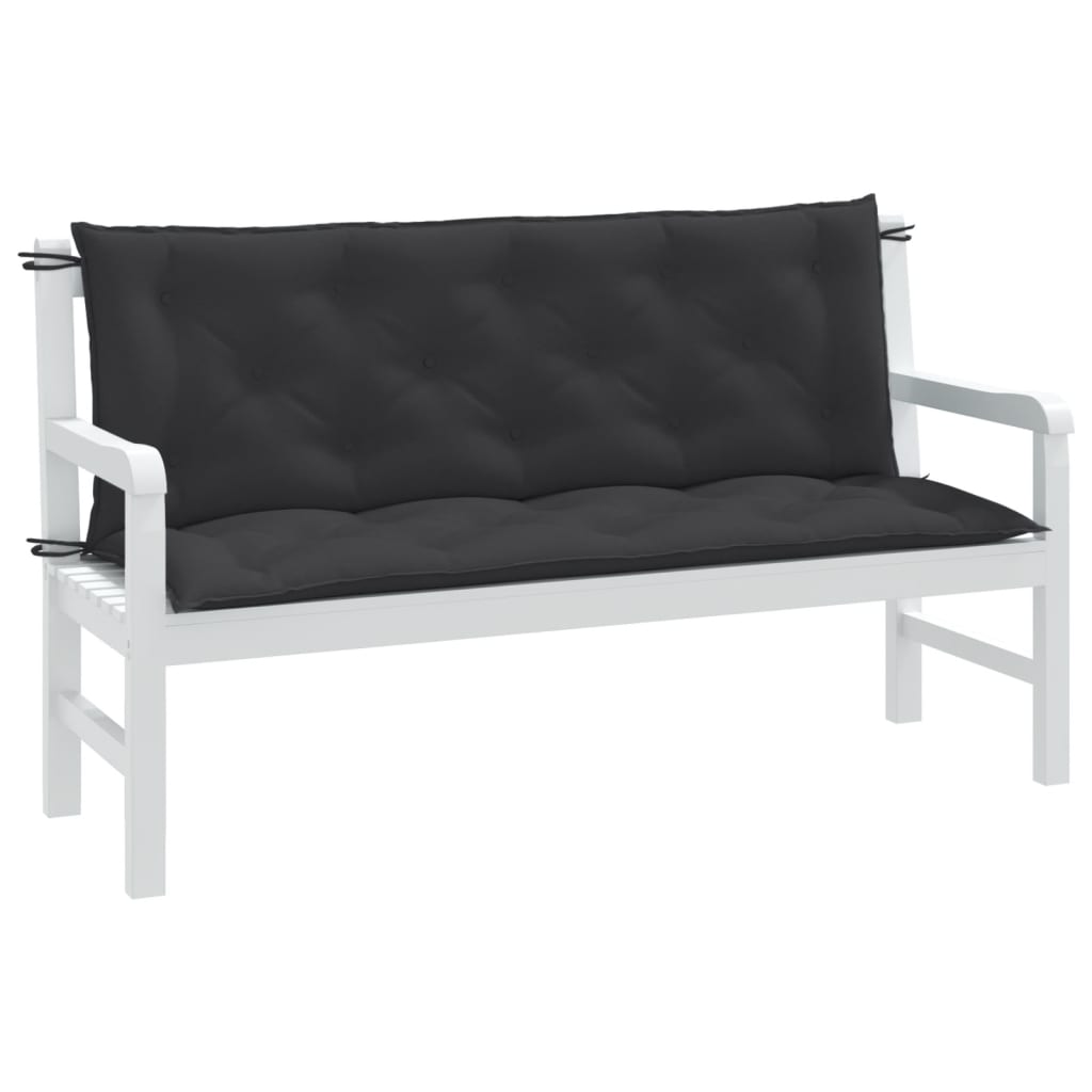 Cuscini Panca Giardino 2pz Antracite Mélange 150x50x7cm Tessuto | homemem39