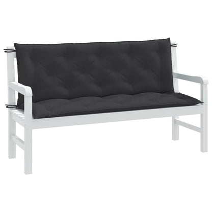Cuscini Panca Giardino 2pz Antracite Mélange 150x50x7cm Tessuto | homemem39