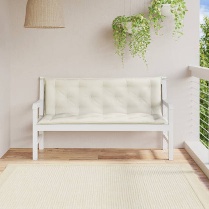Cuscini Panca Giardino 2pz Crema Mélange 150x50x7 cm Tessuto | homemem39
