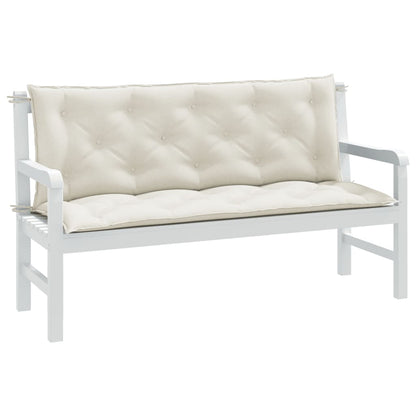 Cuscini Panca Giardino 2pz Crema Mélange 150x50x7 cm Tessuto | homemem39