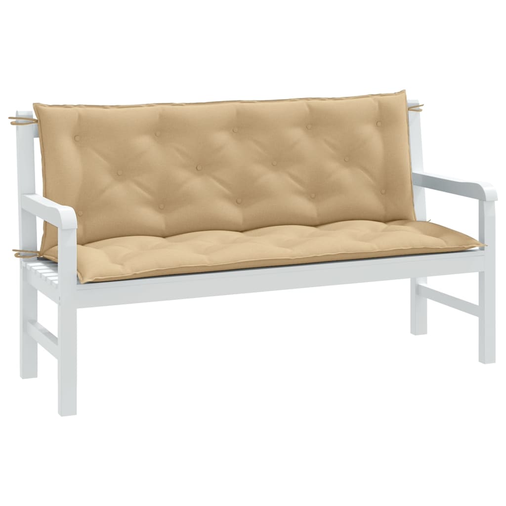 Cuscini Panca Giardino 2pz Beige Mélange 150x50x7 cm Tessuto | homemem39
