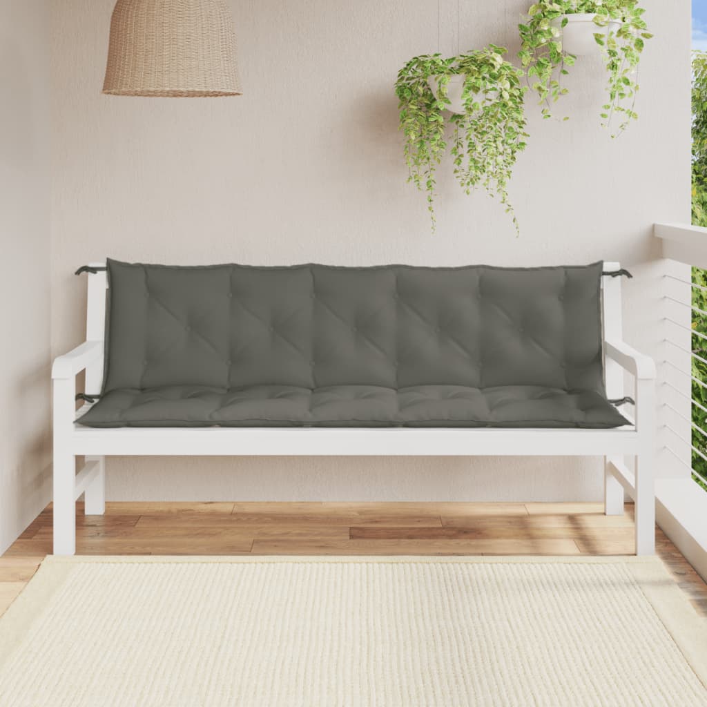 Cuscini Panca Giardino 2pz Grigio Scuro Mélange 180x50x7 cm | homemem39