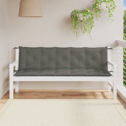 Cuscini Panca Giardino 2pz Grigio Scuro Mélange 180x50x7 cm | homemem39