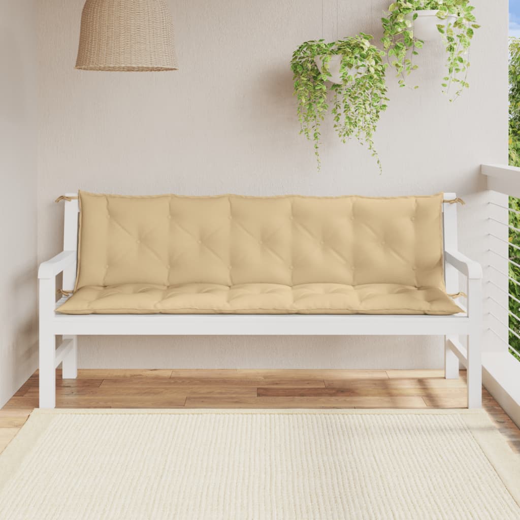 Cuscini Panca Giardino 2pz Beige Mélange 180x50x7 cm Tessuto | homemem39