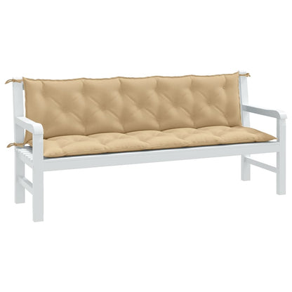 Cuscini Panca Giardino 2pz Beige Mélange 180x50x7 cm Tessuto | homemem39