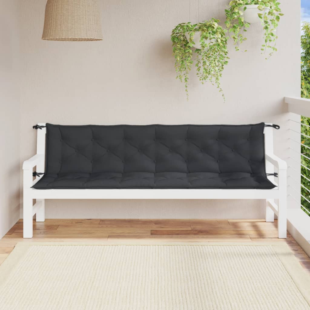 Cuscini Panca Giardino 2pz Antracite Mélange 200x50x7cm Tessuto | homemem39
