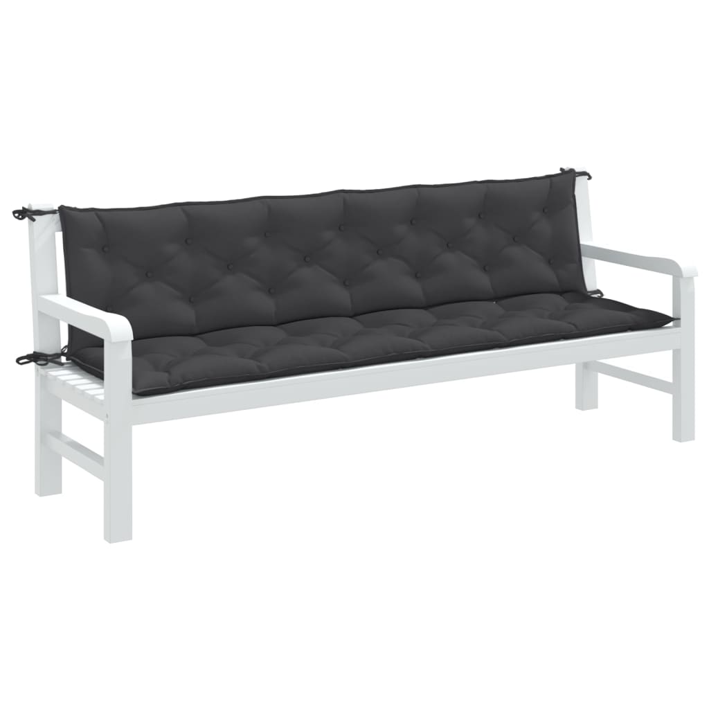 Cuscini Panca Giardino 2pz Antracite Mélange 200x50x7cm Tessuto | homemem39