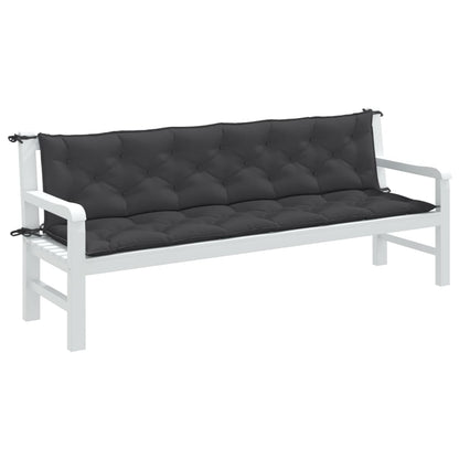 Cuscini Panca Giardino 2pz Antracite Mélange 200x50x7cm Tessuto | homemem39