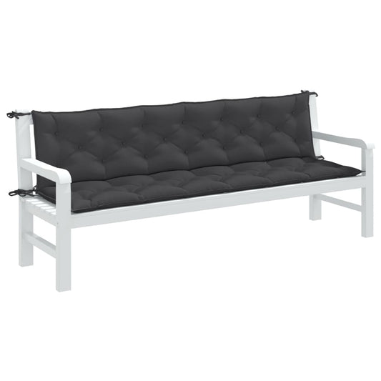Cuscini Panca Giardino 2pz Antracite Mélange 200x50x7cm Tessuto | homemem39