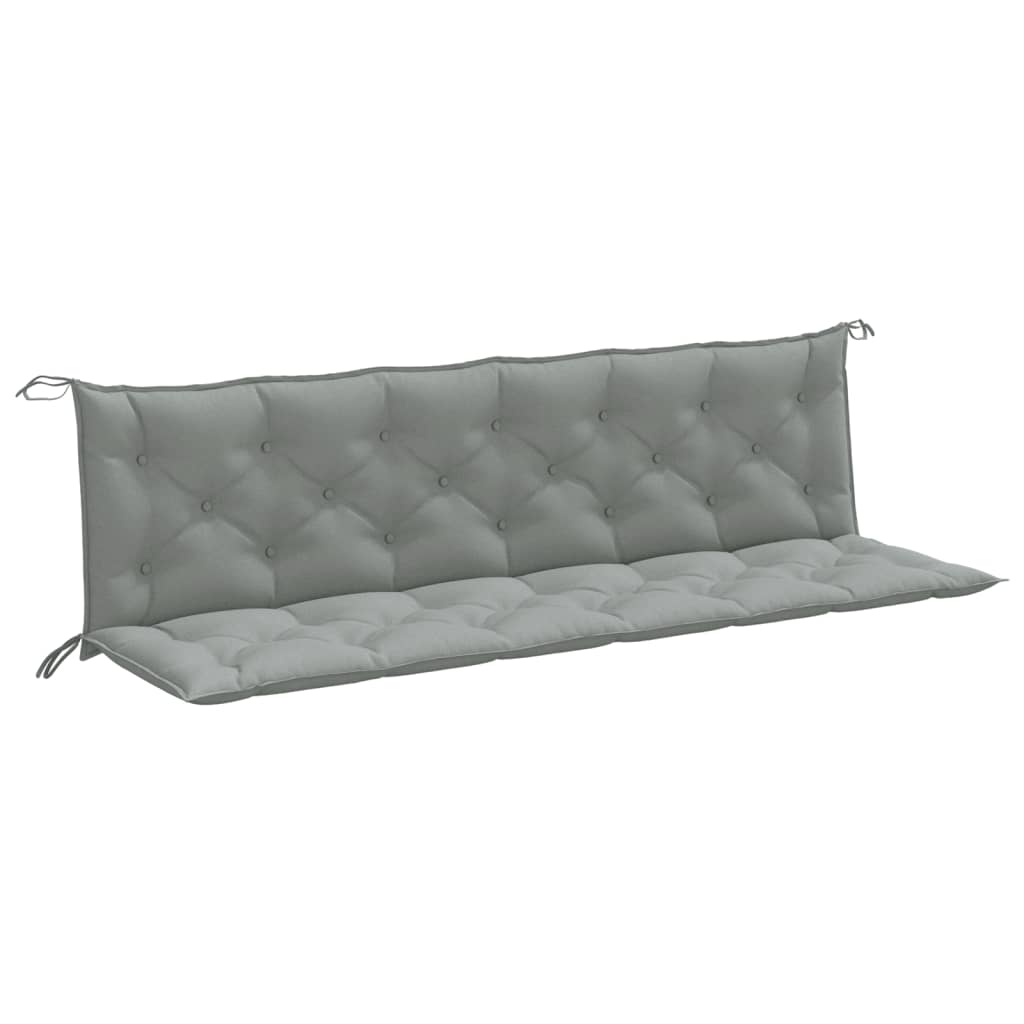 Cuscini Panca Giardino 2pz Grigio Chiaro Mélange 200x50x7 cm - homemem39
