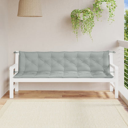 Cuscini Panca Giardino 2pz Grigio Chiaro Mélange 200x50x7 cm | homemem39