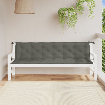 Cuscini Panca Giardino 2pz Grigio Scuro Mélange 200x50x7 cm | homemem39